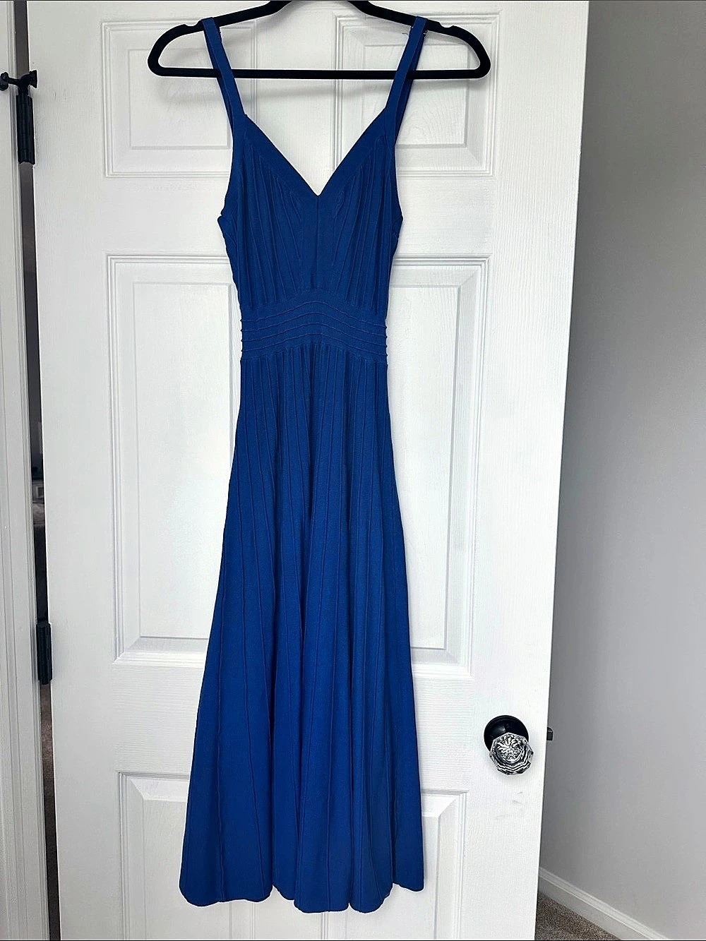 Blue Pleated Maxi Dress Like New